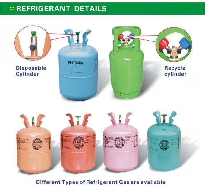 OEM Gas Refrigerant R134A / Hfc 134A Refrigerant Gas