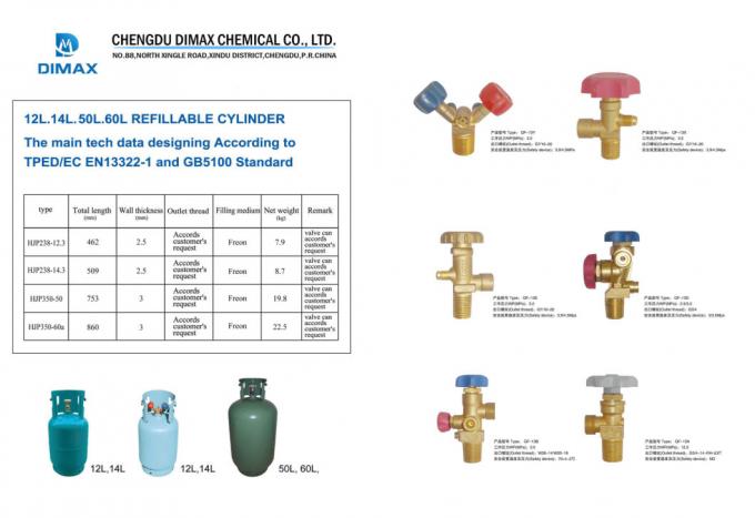 Professional Manufacturer Refrigerant Gas R134A Recycled Cylinder